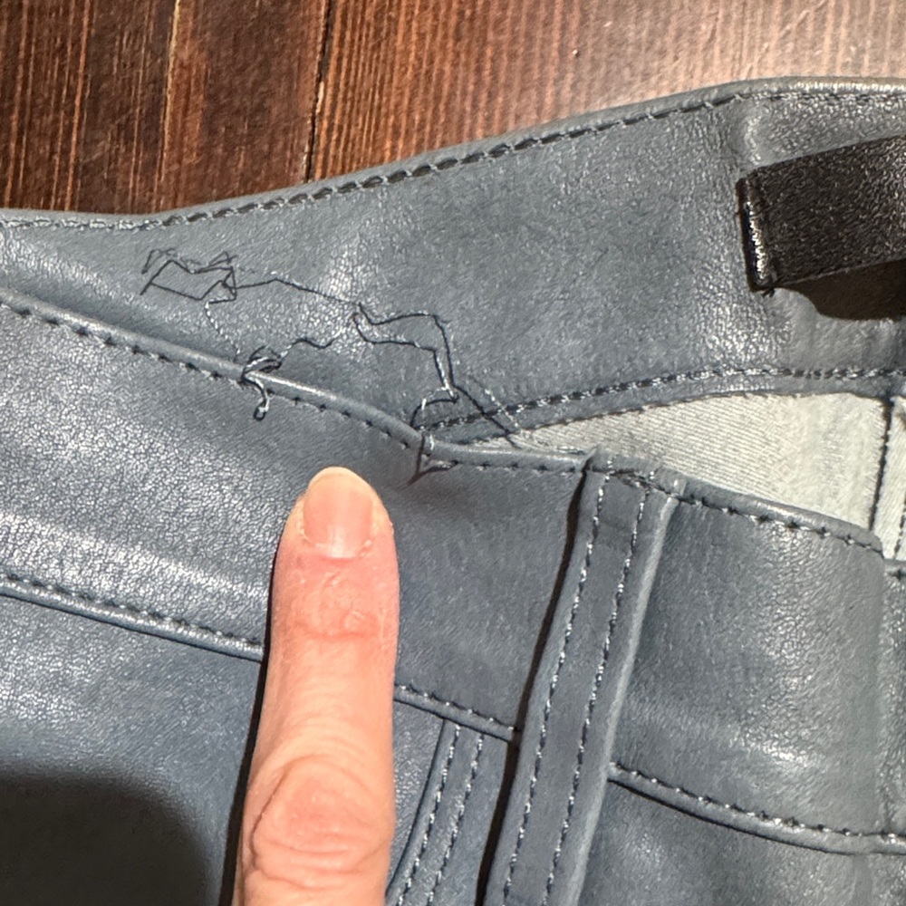 J Brand mid rise Slate/Blue Leather Pants - Picture 7 of 14